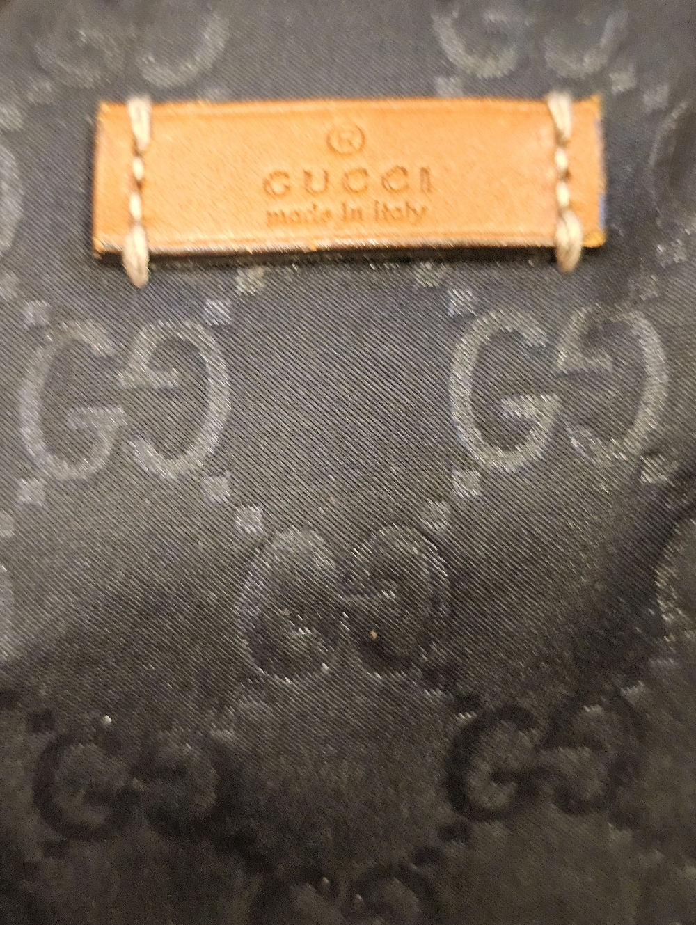 Gucci GG Nylon Tote Black with Brown Leather Handles - Picture 4 of 12